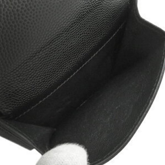 Saint Laurent Trifold Wallet Monogram Leather Black YSL - Picture 8 of 12